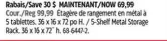 Canadian Tire 5-Shelf Metal Storage Rack offer