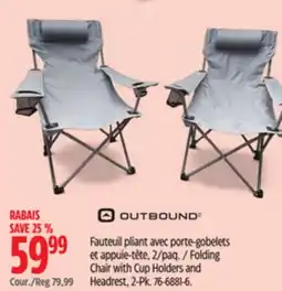 Canadian Tire Folding Chair with Cup Holders and Headrest, 2-Pk offer