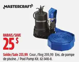 Canadian Tire Mastercraft Pool Pump Kit offer