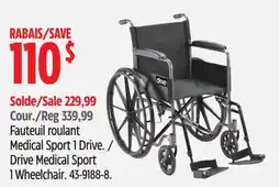 Canadian Tire Drive Medical Sport 1 Wheelchair offer