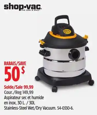 Canadian Tire 30L Stainless-Steel Wet/Dry Vacuum offer