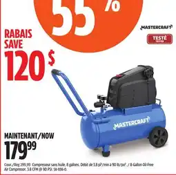 Canadian Tire Mastercraft 8-Gallon Oil-Free Air Compressor offer