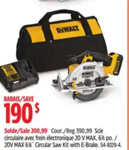 Canadian Tire 20V MAX 61⁄2˝ Circular Saw Kit with E-Brake offer