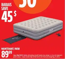Canadian Tire Coleman Queen Double-High Air Bed with AC Air Pump and Storage Bag offer
