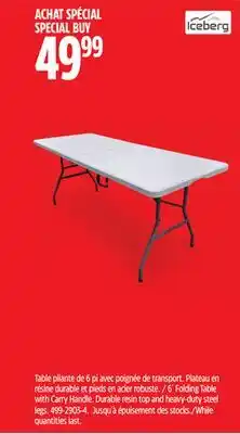 Canadian Tire Folding Table with Carry Handle offer