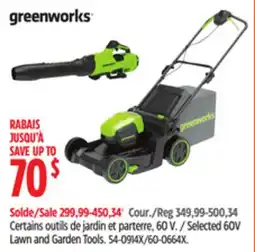 Canadian Tire Selected 60V Lawn and Garden Tools offer