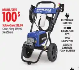 Canadian Tire SIMONIZ ELECTRIC, 1,8 MIN GPM, 2050 LB/PSI FOAM BLASTER offer