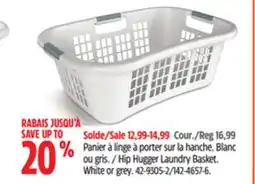 Canadian Tire Hip Hugger Laundry Basket. White or grey offer