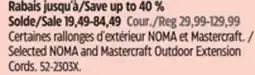 Canadian Tire Selected NOMA and Mastercraft Outdoor Extension Cords offer
