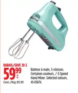 Canadian Tire KitchenAid 5-Speed Hand Mixer offer