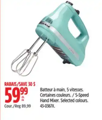 Canadian Tire KitchenAid 5-Speed Hand Mixer offer