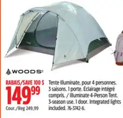 Canadian Tire WOODS Illuminate 4-Person Tent offer