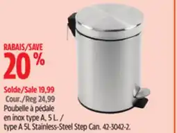 Canadian Tire type A 5L Stainless-Steel Step Can offer