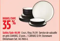 Canadian Tire CANVAS 12-Pc Stoneware Dinnerware Set offer