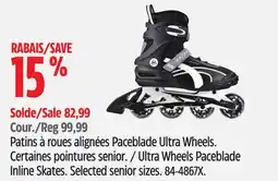 Canadian Tire Ultra Wheels Paceblade Inline Skates offer