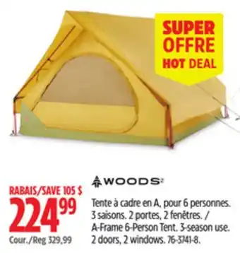 Canadian Tire WOODS A-Frame 6-Person Tent offer