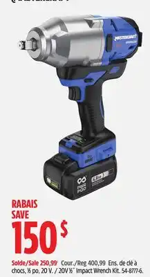 Canadian Tire 20V 1⁄2˝ Impact Wrench Kit offer