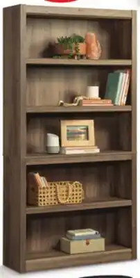 Canadian Tire Sauder Salted Oak 5-Shelf Bookcase offer