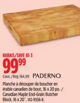 Canadian Tire Canadian Maple End-Grain Butcher Block, 16 x 20˝ offer