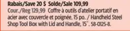 Canadian Tire Handheld Steel Shop Tool Box with Lid and Handle, 15˝ offer