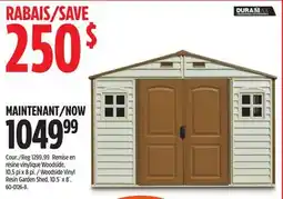 Canadian Tire Duramax Woodside Vinyl Resin Garden Shed, 10.5´ x 8´ offer