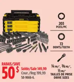 Canadian Tire Stanley Black Chrome Socket Sets offer
