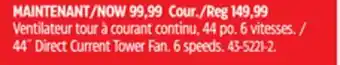 Canadian Tire 44˝ Direct Current Tower Fan offer