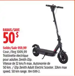 Canadian Tire iZip Zenith Adult Electric Scooter. 32km max speed. 50 km range offer
