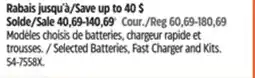 Canadian Tire Selected Batteries, Fast Charger and Kits offer