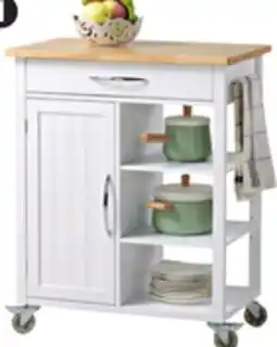 Canadian Tire For Living Wood-Top Kitchen Island with Locking Wheels offer