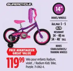 Canadian Tire SUPERCYCLE Radium Kids' Bike, Purple offer