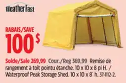 Canadian Tire Waterproof Peak Storage Shed offer