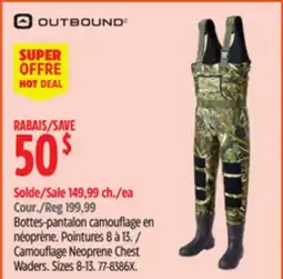 Canadian Tire Outbound Camouflage Neoprene Chest Waders offer