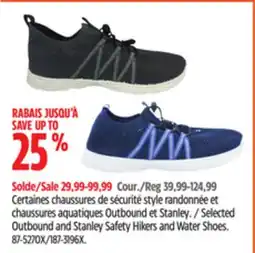 Canadian Tire Selected Outbound and Stanley Safety Hikers and Water Shoes offer