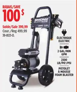 Canadian Tire SIMONIZ Platinum 2300 PSI 2.0 GPM Brushless Electric Pressure Washer w/ Foam Blaster Attachment offer