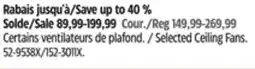Canadian Tire Selected Ceiling Fans offer