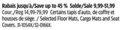 Canadian Tire Selected Floor Mats, Cargo Mats and Seat Covers offer