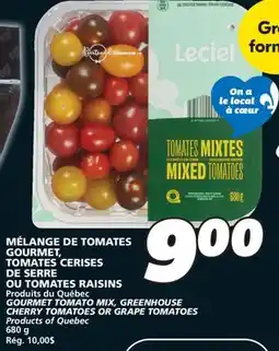 IGA GOURMET TOMATO MIX, GREENHOUSE CHERRY TOMATOES OR GRAPE TOMATOES offer