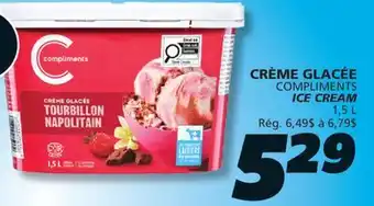 IGA COMPLIMENTS ICE CREAM offer