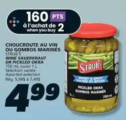 IGA STRUB'S WINE SAUERKRAUT OR PICKLED OKRA offer