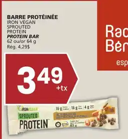 IGA IRON VEGAN SPROUTED PROTEIN PROTEIN BAR offer