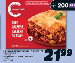 IGA COMPLIMENTS FROZEN TRADITIONAL LASAGNA offer