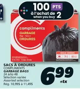 IGA COMPLIMENTS GARBAGE BAGS offer