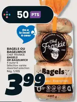 IGA CHEF FRANKIE BAGELS OR BAGELWICH offer