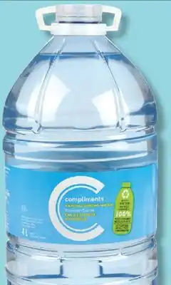 IGA COMPLIMENTS NATURAL SPRING OR DISTILLED WATER offer