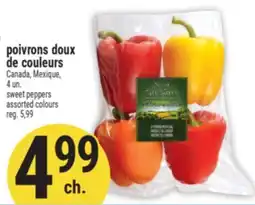 Marché Adonis POIVRONS DOUX DE COULEURS | SWEET PEPPERS ASSORTED COLOURS offer