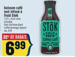 Marché Adonis boisson café noir infusé à froid Stok | Stok cold brew black coffee beverage, deposit offer