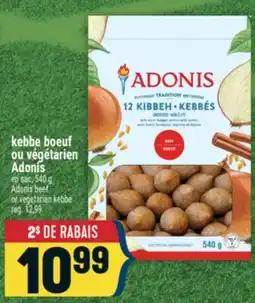 Marché Adonis kebbe boeuf ou végétarien Adonis offer