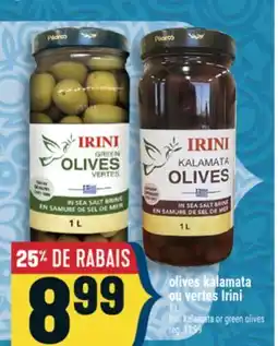 Marché Adonis olives kalamata ou vertes Irini | Irini kalamata or green olives offer