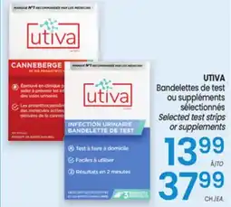 Uniprix UTIVA Bandelettes de test ou suppléments sélectionnés Selected test strips or supplements offer